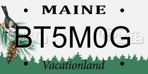 BT5M0G Maine License Plate