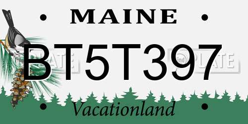 BT5T397 Maine License Plate
