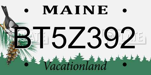 BT5Z392 Maine License Plate