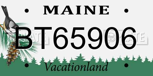 BT65906 Maine License Plate