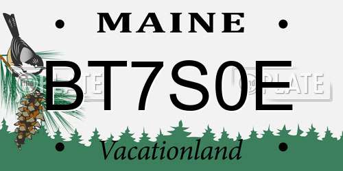 BT7S0E Maine License Plate