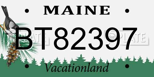 BT82397 Maine License Plate
