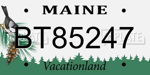 BT85247 Maine License Plate