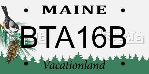 BTA16B Maine License Plate
