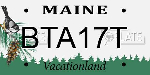 BTA17T Maine License Plate