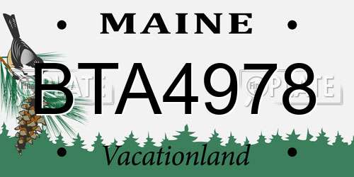 BTA4978 Maine License Plate