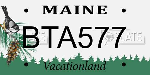 BTA577 Maine License Plate