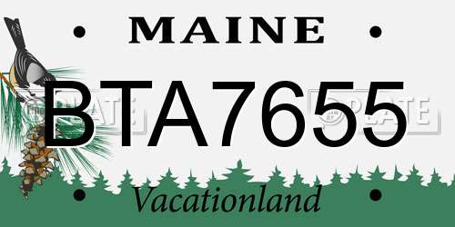 BTA7655 Maine License Plate