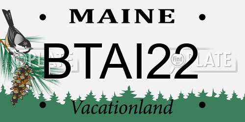 BTAI22 Maine License Plate
