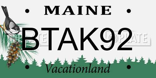 BTAK92 Maine License Plate