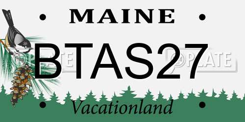 BTAS27 Maine License Plate