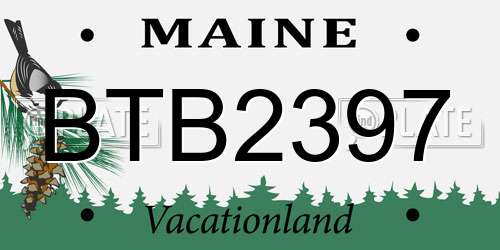 BTB2397 Maine License Plate
