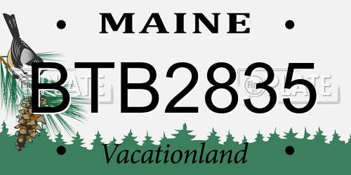 BTB2835 Maine License Plate