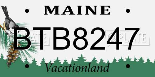 BTB8247 Maine License Plate