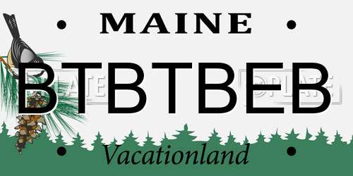 BTBTBEB Maine License Plate