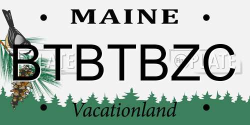 BTBTBZC Maine License Plate