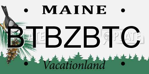 BTBZBTC Maine License Plate