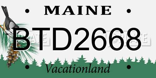 BTD2668 Maine License Plate