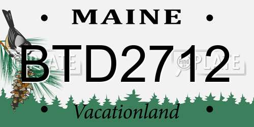 BTD2712 Maine License Plate