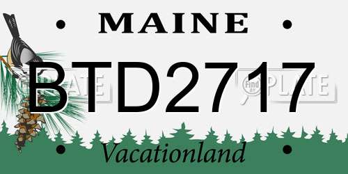 BTD2717 Maine License Plate