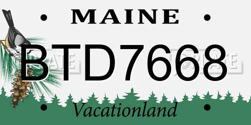 BTD7668 Maine License Plate