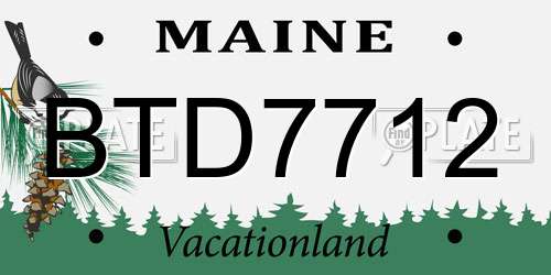 BTD7712 Maine License Plate