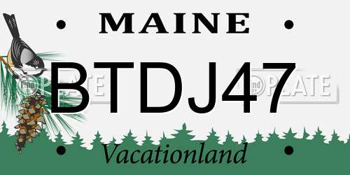 BTDJ47 Maine License Plate