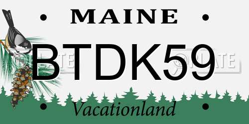 BTDK59 Maine License Plate