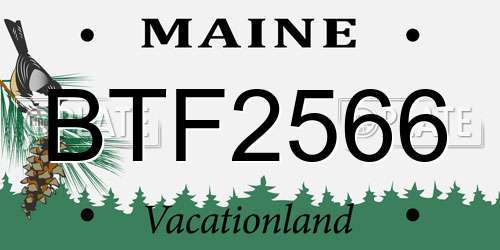 BTF2566 Maine License Plate