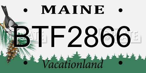 BTF2866 Maine License Plate