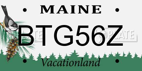 BTG56Z Maine License Plate