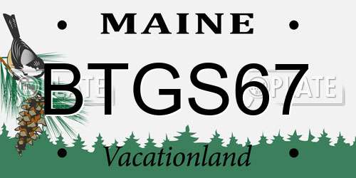 BTGS67 Maine License Plate