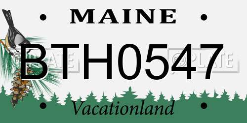 BTH0547 Maine License Plate
