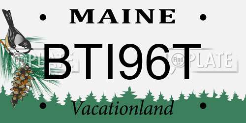 BTI96T Maine License Plate