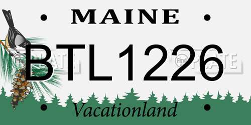 BTL1226 Maine License Plate