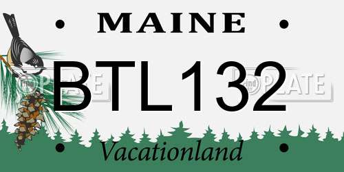 BTL132 Maine License Plate