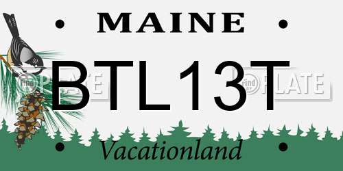 BTL13T Maine License Plate