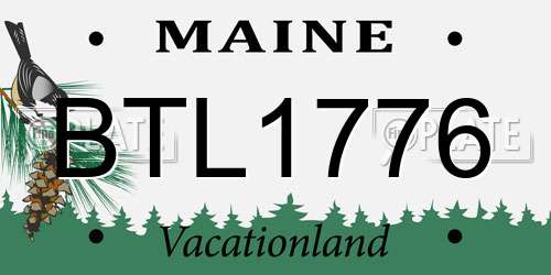 BTL1776 Maine License Plate