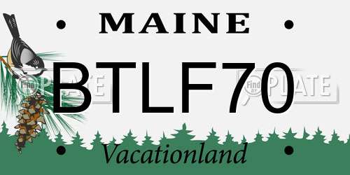 BTLF70 Maine License Plate
