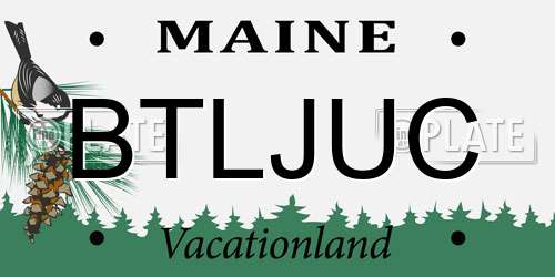 BTLJUC Maine License Plate