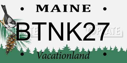 BTNK27 Maine License Plate