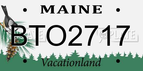 BTO2717 Maine License Plate