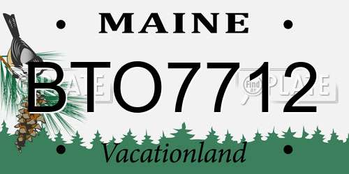 BTO7712 Maine License Plate