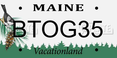 BTOG35 Maine License Plate