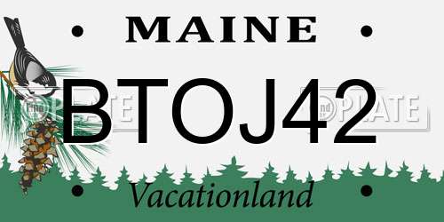 BTOJ42 Maine License Plate
