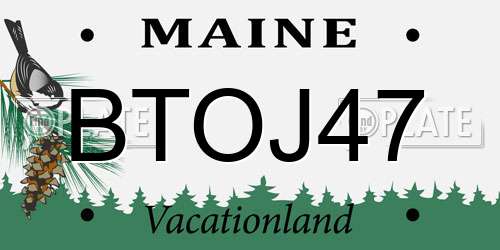 BTOJ47 Maine License Plate