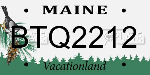 BTQ2212 Maine License Plate