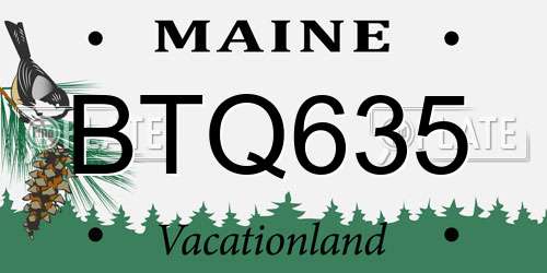 BTQ635 Maine License Plate