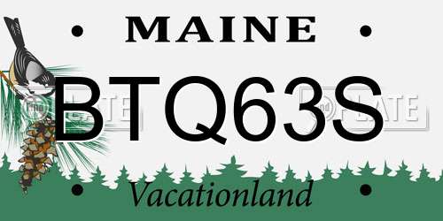 BTQ63S Maine License Plate