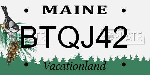 BTQJ42 Maine License Plate